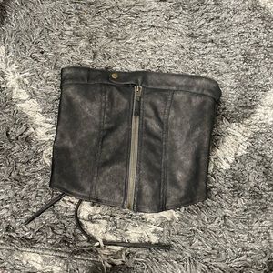 Edikted faux leather strapless top